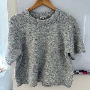 Reitmans Light Grey Short-Sleeve Crew Knit Sweater